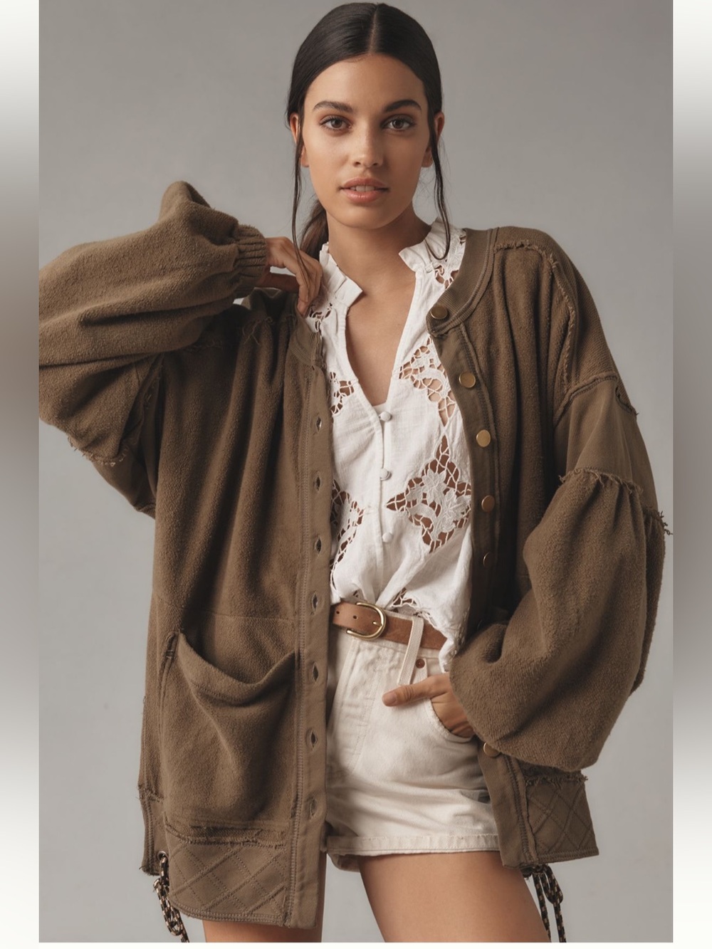 Pilcro Button-Front Shacket